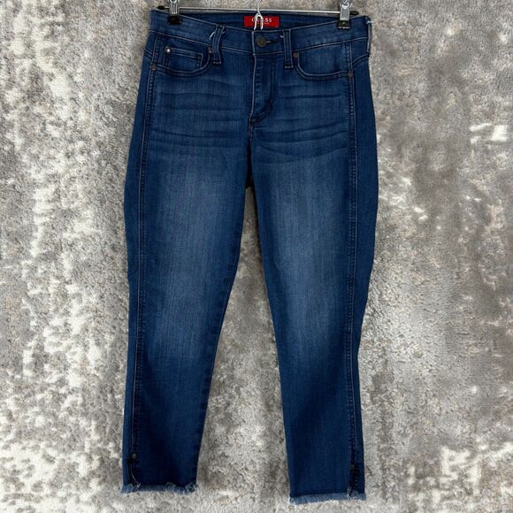 Guess LA Sz 26 Raw Crop Skinny Jeans Stretch Denim Pants Pockets - Picture 1 of 12